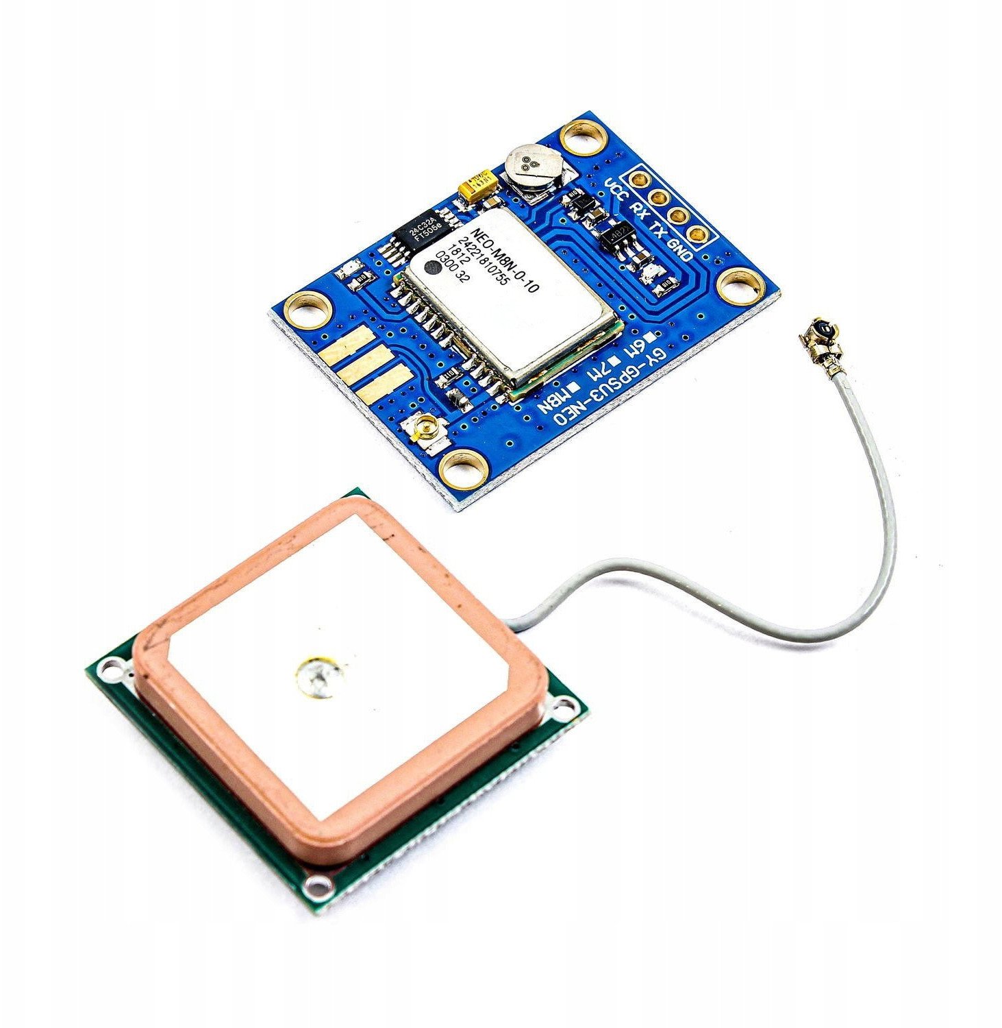 MODUŁ GPS GNSS NEO-M8N V2 72-KANAŁOWY CERAMICZNA + ANTENA LED 3V-5V DRONY