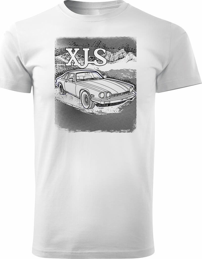 Topslang Koszulka z samochodem jaguar z jaguarem xjs kolekcjonerska męska biała REGULAR S