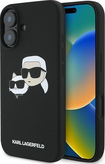 Karl Lagerfeld KLHMP16MSKCHPPLK iPhone16 Plus 6.7" black/black hardcase Silicone Double Heads Print