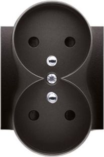 Kontakt-Simon Pokrywa gniazda podwójnego z przesłonami antracyt (DGZ2MZP/48)