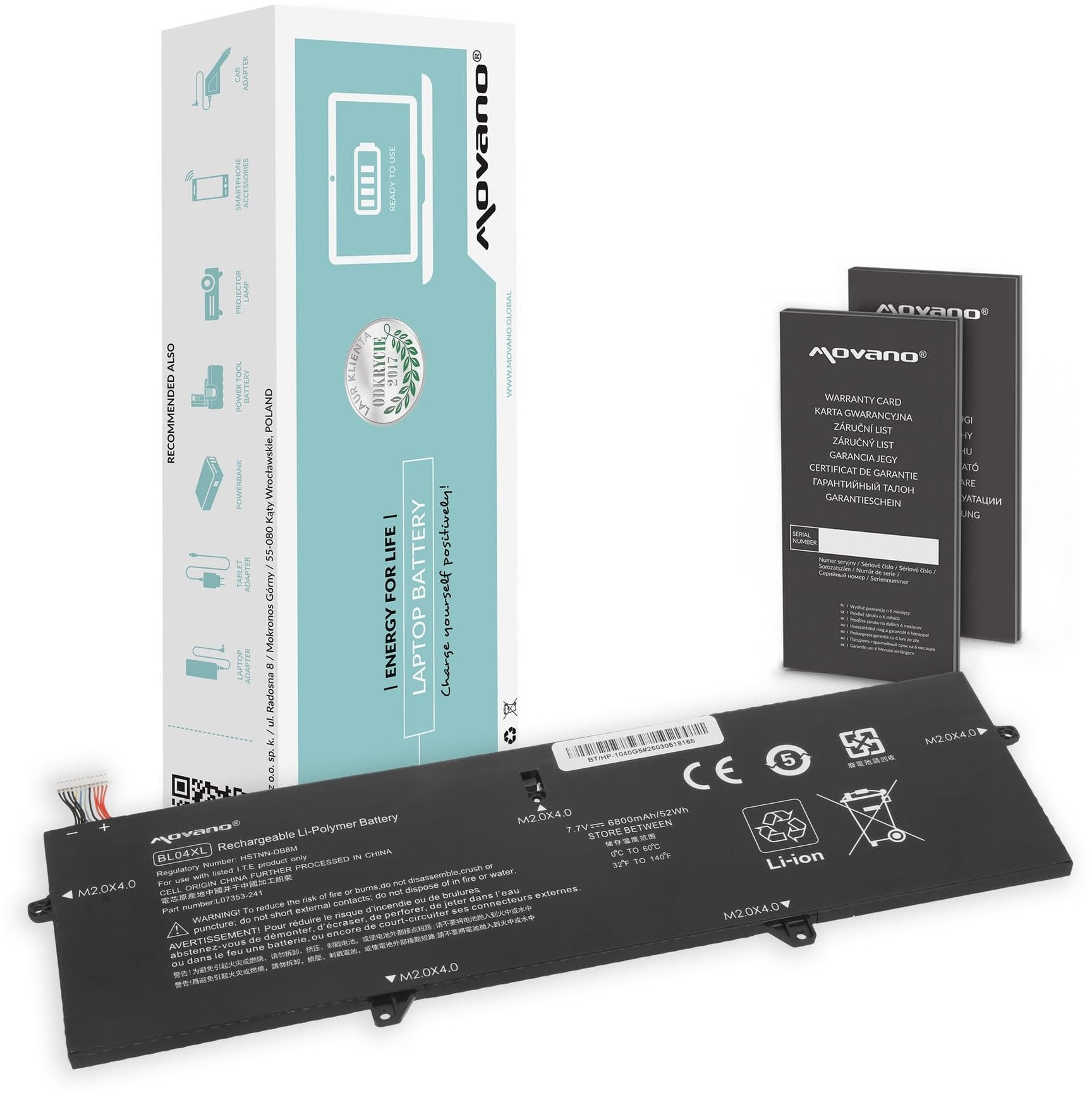 Bateria Movano do HP EliteBook x360 1040 G5