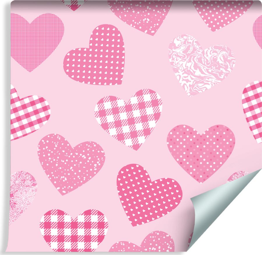 Muralo Tapeta Dla Dzieci - Różowe Serduszka