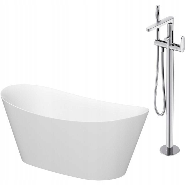 Wanna Cersanit SET B719: Wanna wolnostojąca owalna INVERTO 170x80 z baterią wolnostojącą INVERTO chrom (S601-138)