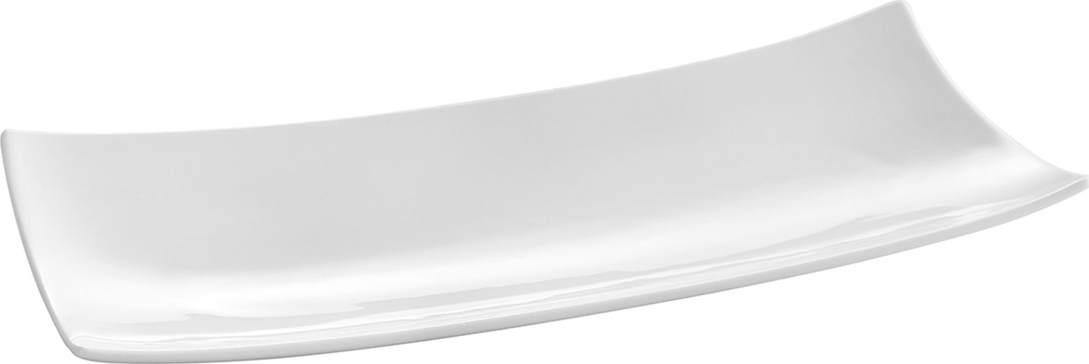Hendi Półmisek dekoracyjny prostokątny taca BARKA 352x146mm biała porcelana - Hendi 785553 Półmisek dekoracyjny prostokątny taca BARKA 352x146mm biała
