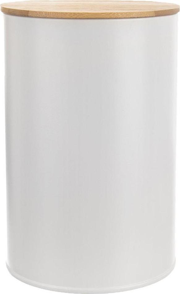 Orion Pojemnik metalowy kuchenny z uszczelką puszka z pokrywką na produkty sypkie biały WHITELINE 1,3 l