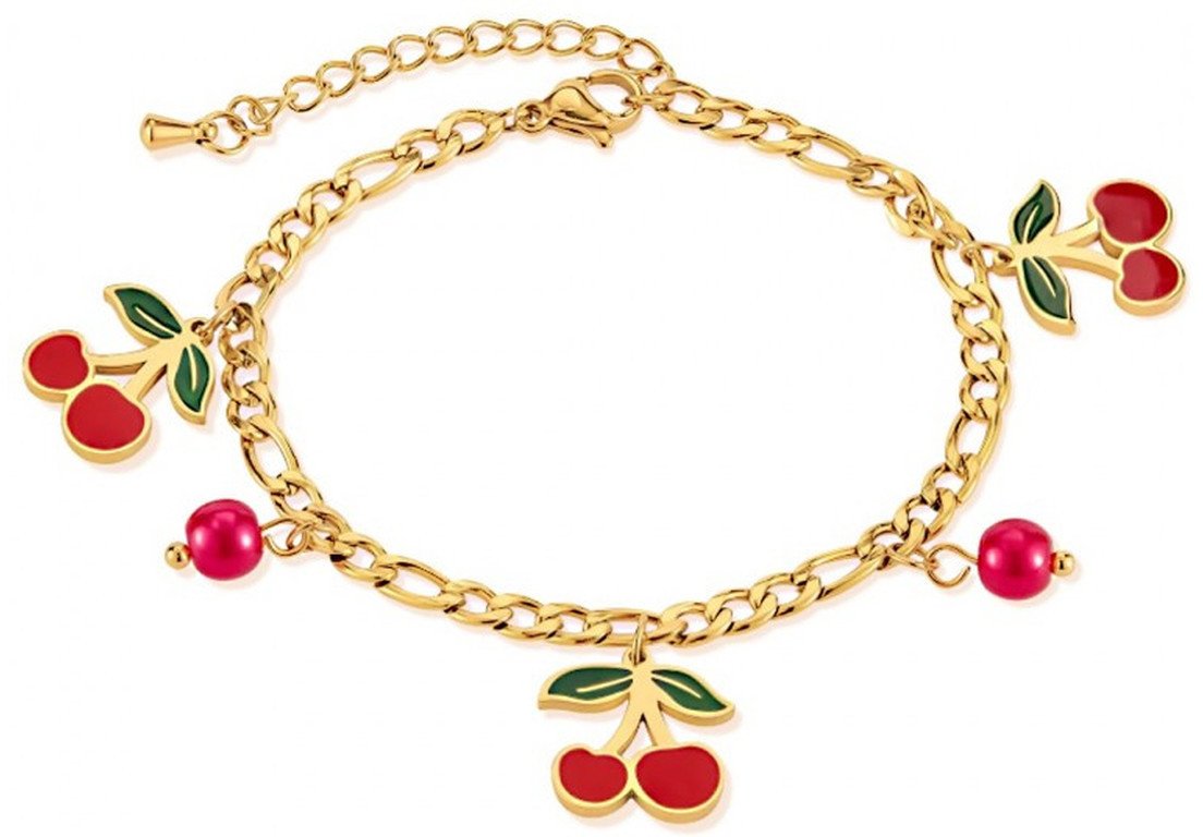 Ecarla Bransoletka Na rękę Ze Stali Chirurgicznej Pozłacanej Wisienki BST1520