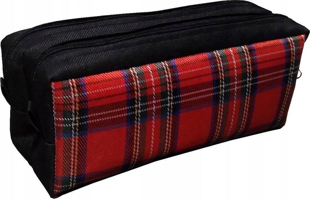 Piórnik 7R Piórnik szkolny NS10 kratka czerwona