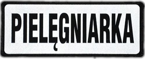 Polska Firma Emblemat PIELĘGNIARKA odblaskowy na rzepie 13 x 5 cm NOWY