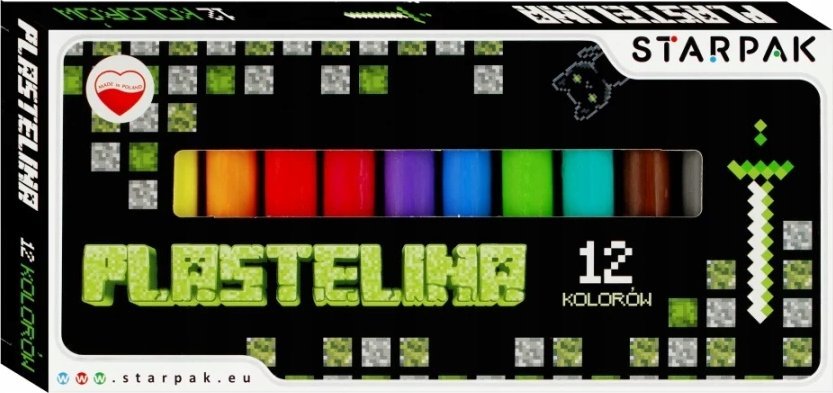 Starpak PLASTELINA 12KOL PIXEL GAME1 STK PUD 1/40