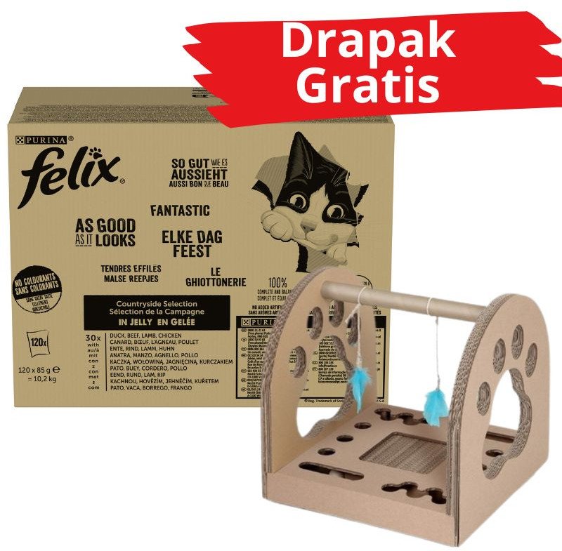 PURINA FELIX FANTASTIC Mix Wiejskie smaki 120x85g