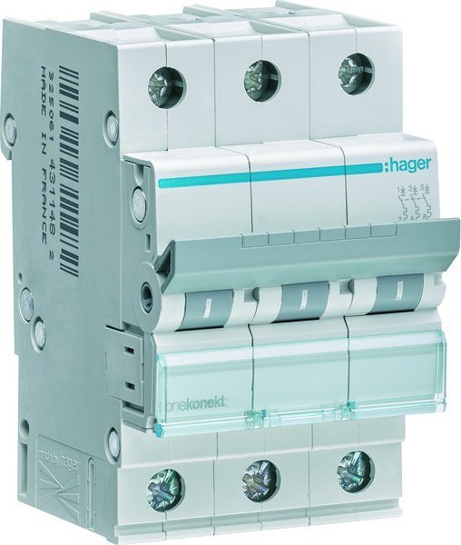 Hager Wyłącznik nadmiarowo-prądowy, 6kA, charakterystyka C, 3-biegunowy, 40A