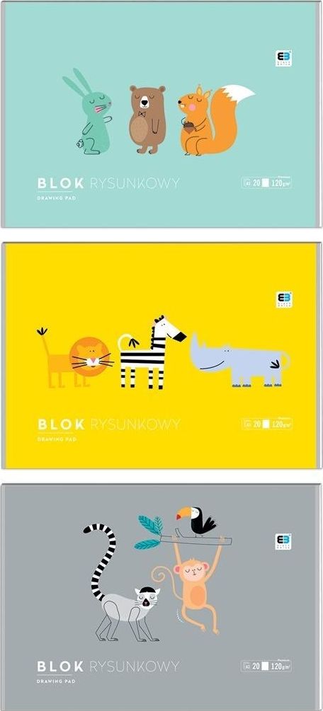 Interdruk Blok rysunkowy A3 20k mix kolorów 10szt.