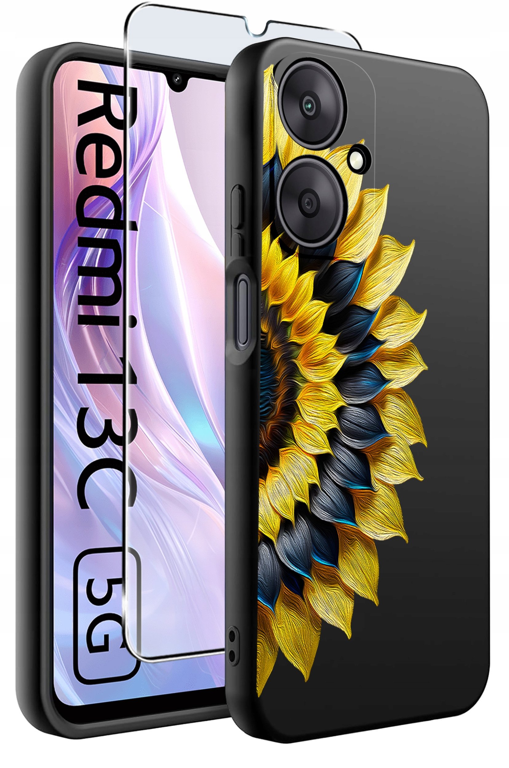 ETUI do Xiaomi Redmi 13C 5G WZORY |SILIKONOWE MATT CASE +SZKŁO HARTOWANE 9H