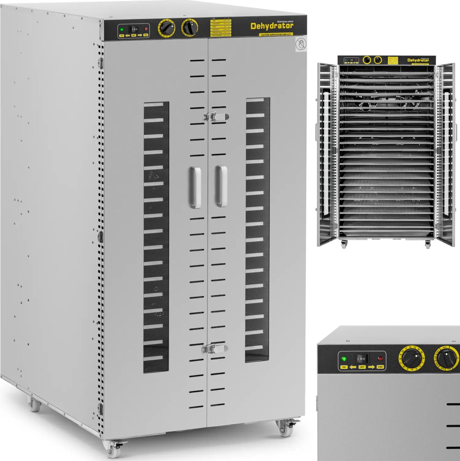 Royal Catering Suszarka przemysłowa do żywności ziół owoców 24 ruszty 40-90 C 5850 W Suszarka przemysłowa do żywności ziół owoców 24 ruszty 40-90 C 58
