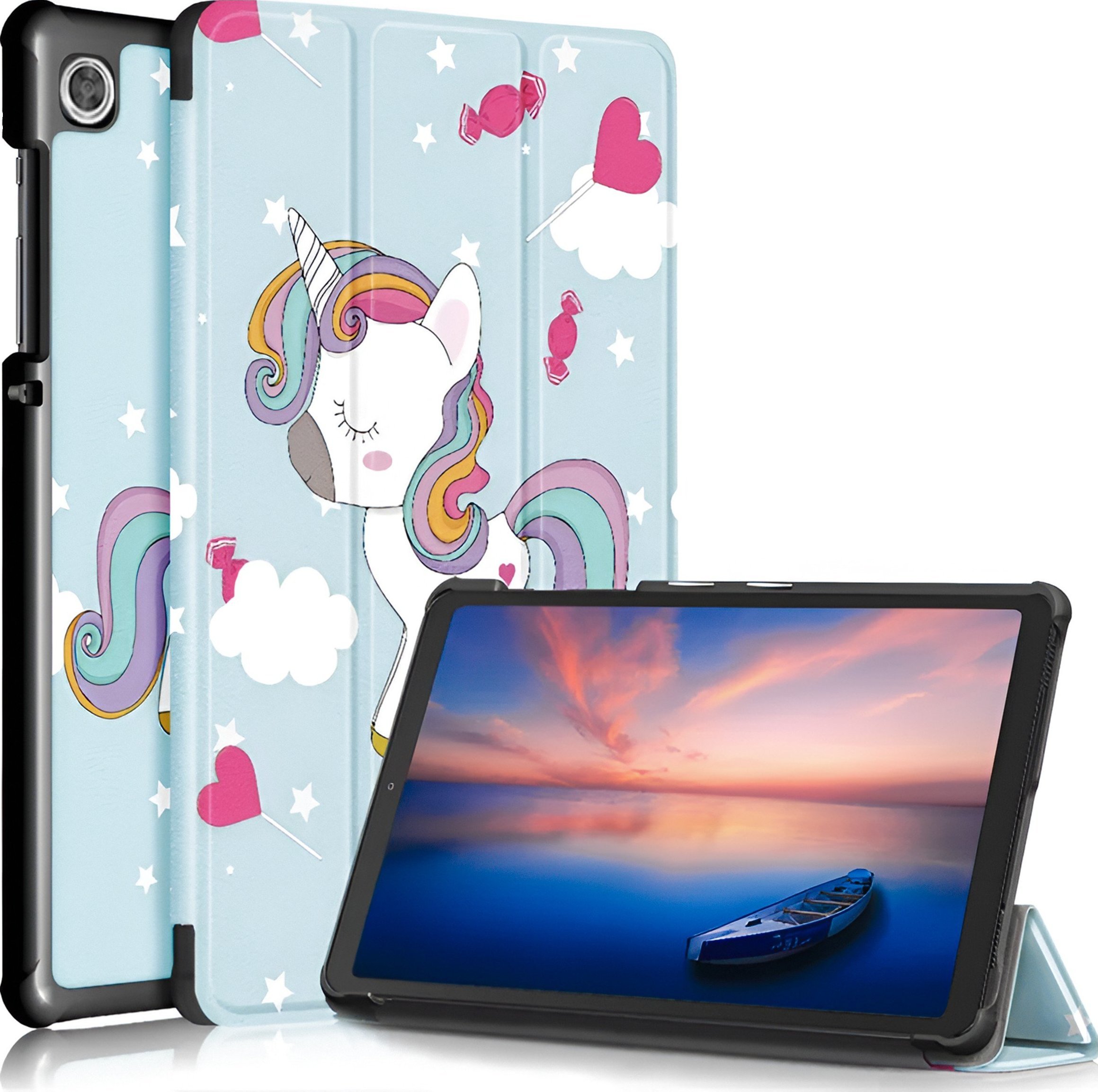 Etui na tablet Alogy Etui do Samsung Galaxy Tab A9 2023 8.7" X110/X115 obudowa na tablet Case Alogy Book Cover Unicorn Jednorożec niebieskie