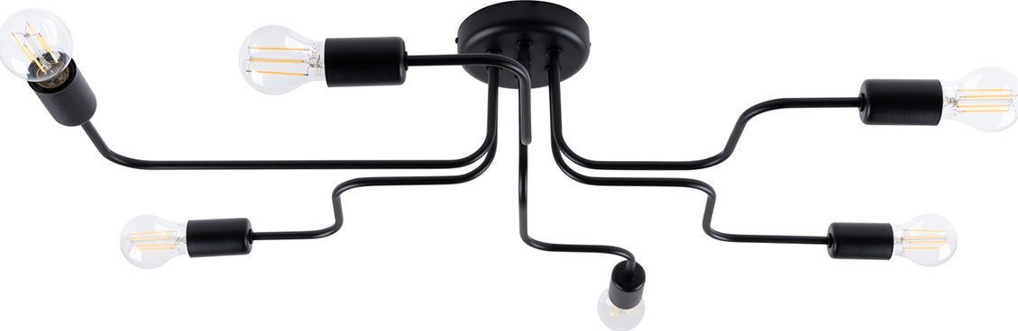 Lampa wisząca Sollux Lighting SOLLUX Żyrandol VECTOR 6 czarny 6 x E27 SL.1447