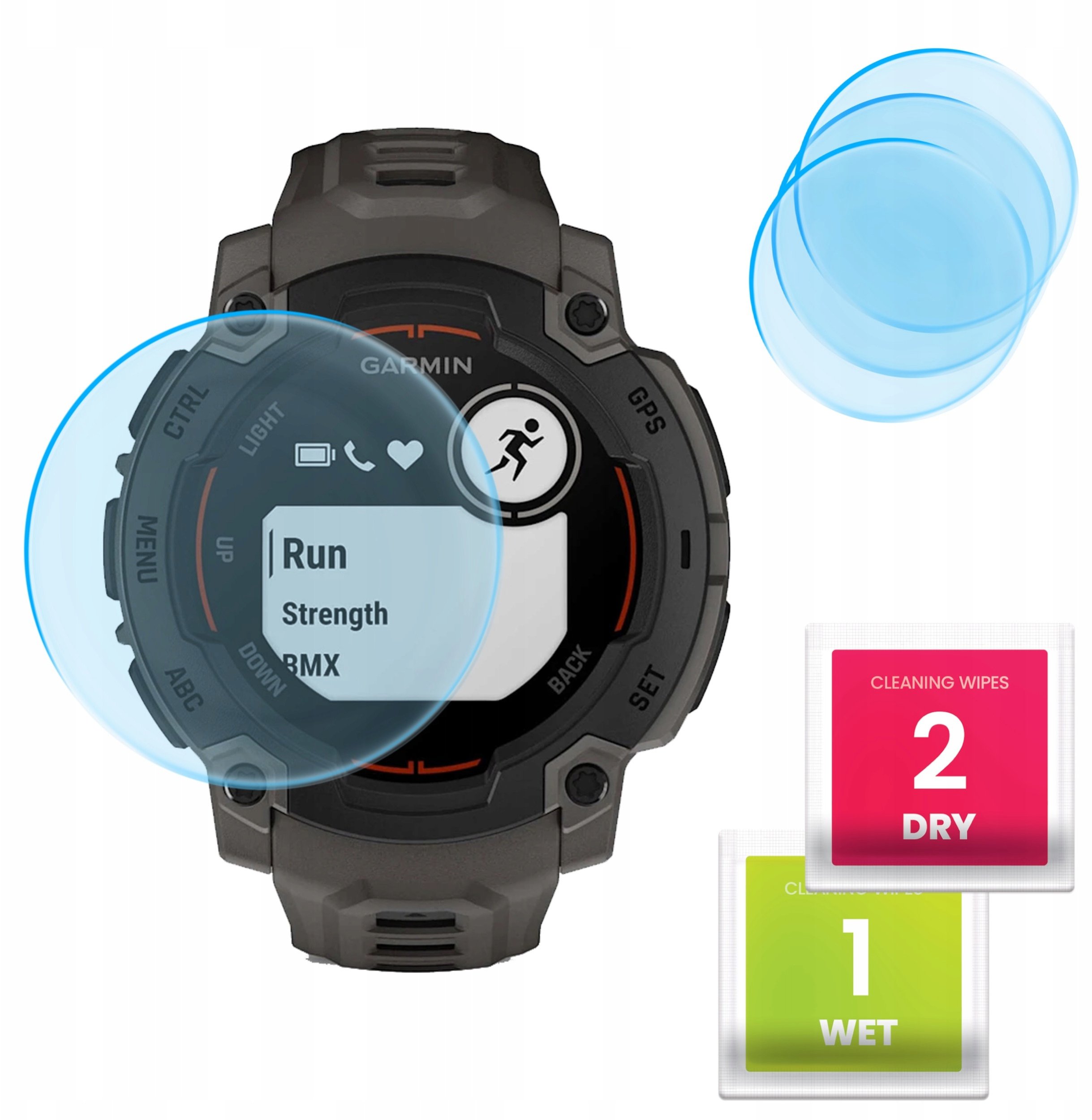 3-PAK Szkło Hybrydowe do Garmin Instinct E 45 mm (Szkiełko, Ochronne, 9H)