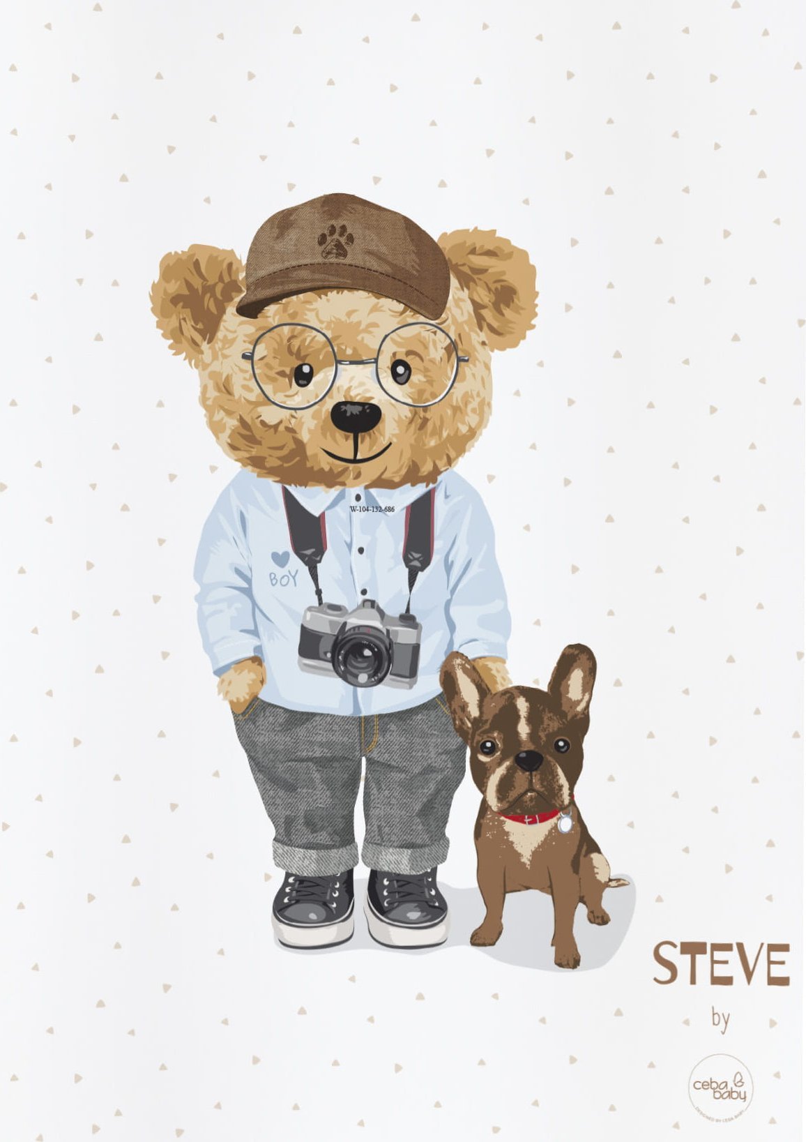 Ceba Przewijak miękki profilowany Cosy 48x70 Fluffy Puffy Steve Ceba Baby