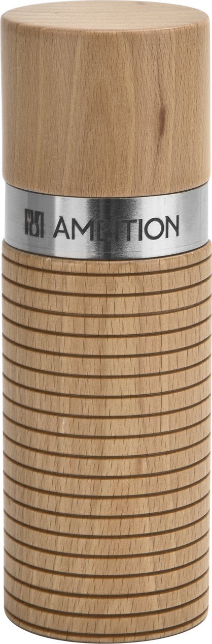 Młynek do przypraw Ambition Młynek do pieprzu i soli Ring Pro Ambition ryflowany jasne drewno 236611