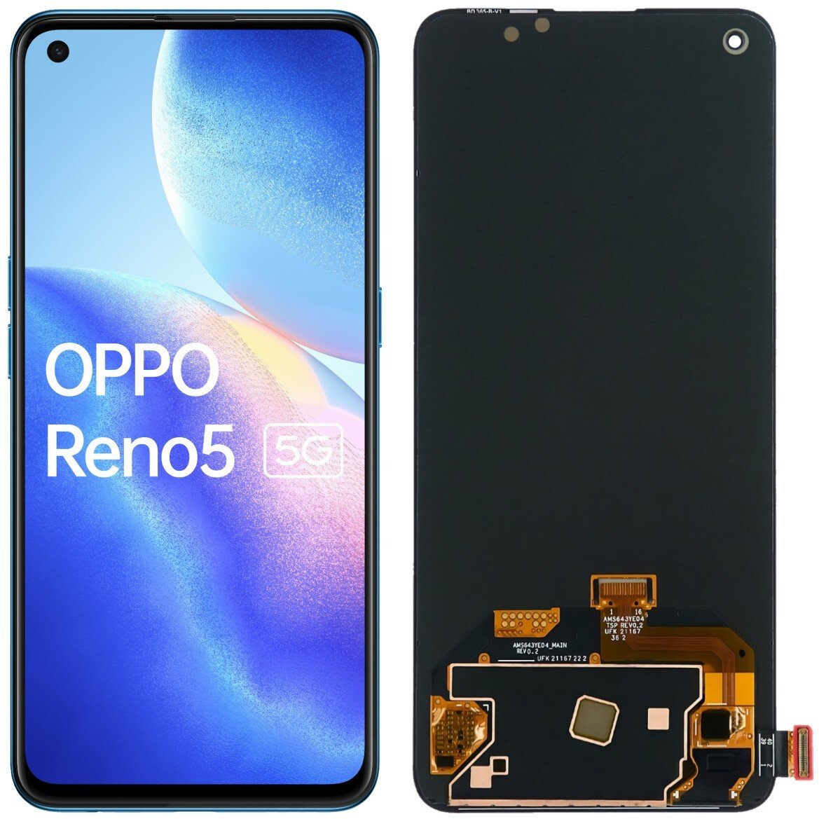 Wyświetlacz do Oppo Reno 5 5G LCD CPH2145 Ekran Oled