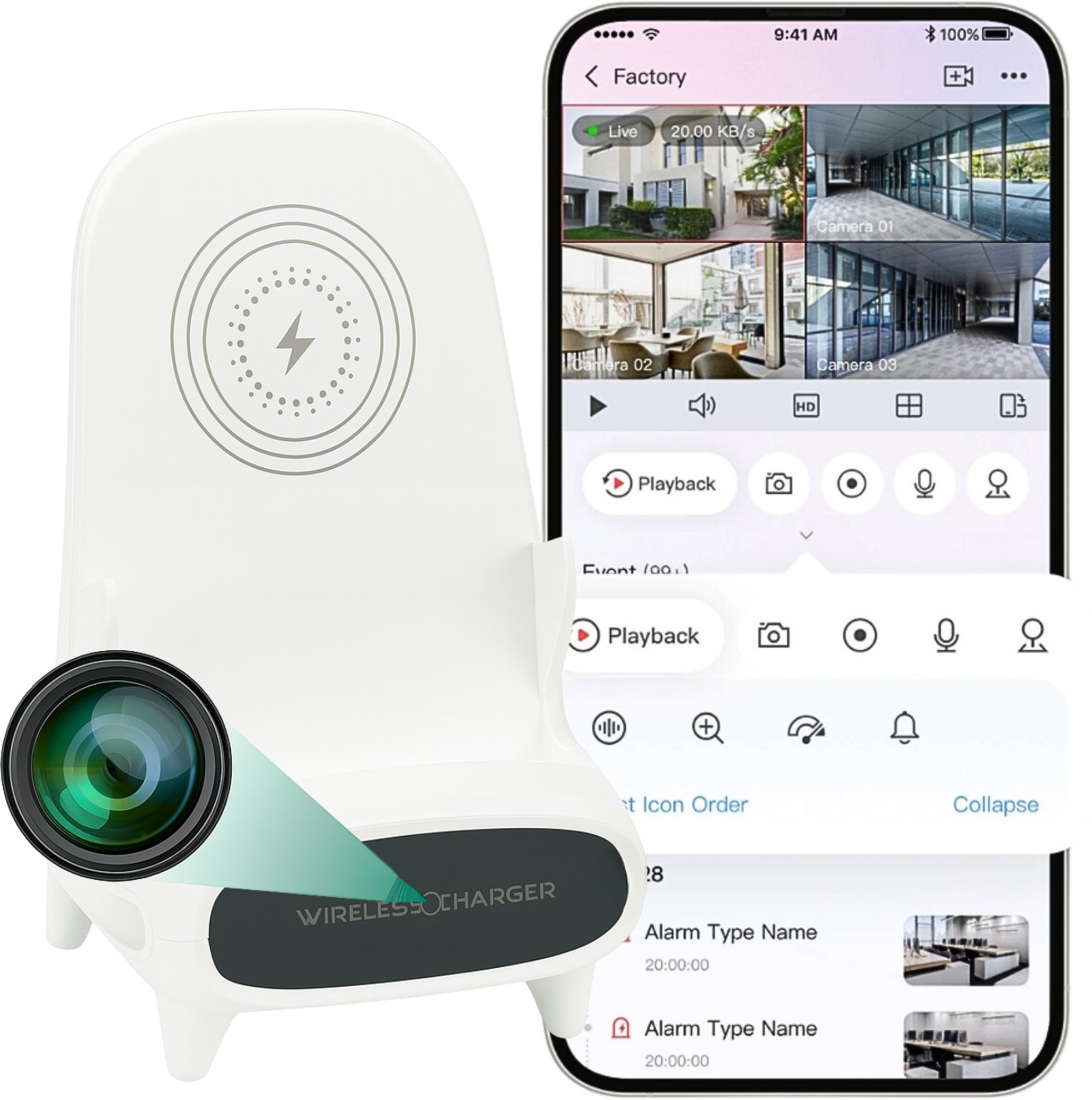 MINI KAMERA WIFI SZPIEGOWSKA UKRYTA W ŁADOWARCE ANDROID ZDALNY PODGLĄD RUCH