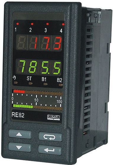 Lumel Programowalny regulator temperatury wyjście 1 przekaźnikowe wyjście 2 przekaźnikowe bez wyjścia zasilanie zasilanie 85-253V AC/D (RE82 110100P0)