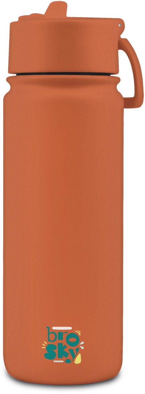 Brosky Basic Stalowa butelka na wodę w kolorze ceglastym 550ml