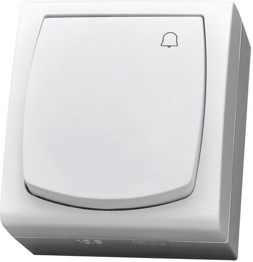 Ospel Łącznik dzwonek Madera pojedynczy hermetyczny IP44 biały (ŁNH-6N/00)