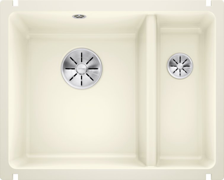 Zlewozmywak Blanco Subline 350/150-U Ceramika magnolia połysk z korkiem InFino, komora z lewej (523742)