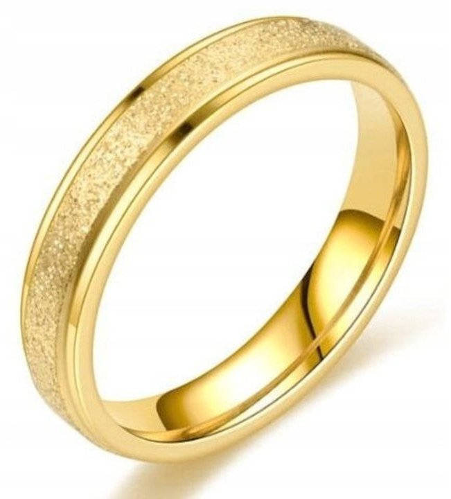 ZŁOTY PIERŚCIONEK OBRĄCZKA ŚLUBNA STAL 316L r.19