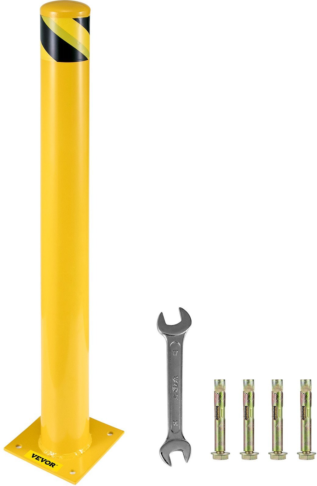 Słupek parkingowy ostrzegawczy drogowy metalowy odbojnica 122x11,4 cm