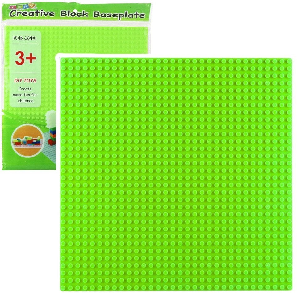 Płyta Plansza Konstrukcyjna Do Klocków Budowania Jasnozielona 25,5x25,5 cm LEAN TOYS