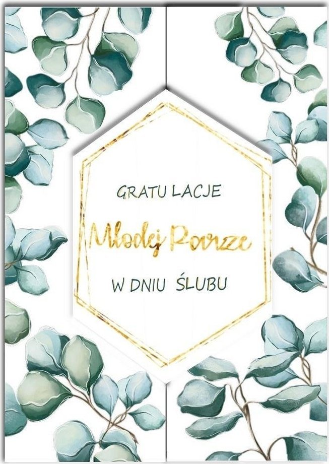 HENRY Karnet A5 z bilecikiem Ślub Eukaliptus