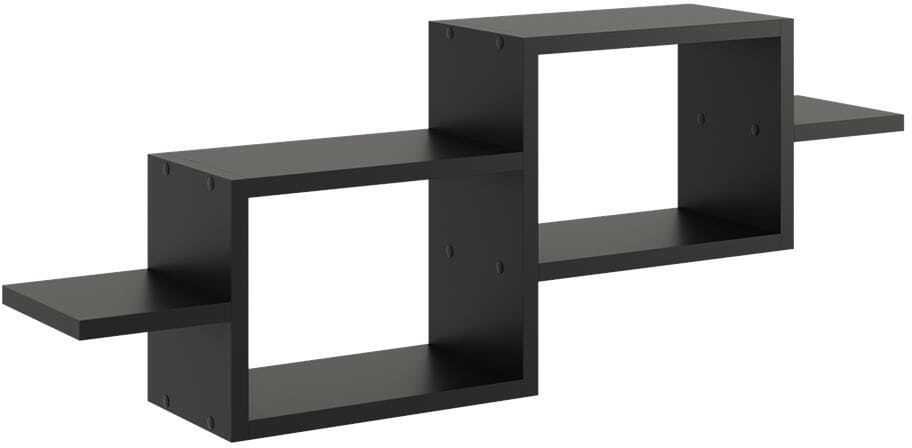 Półka ścienna, wisząca, 95x18x35 cm, czarny, mat