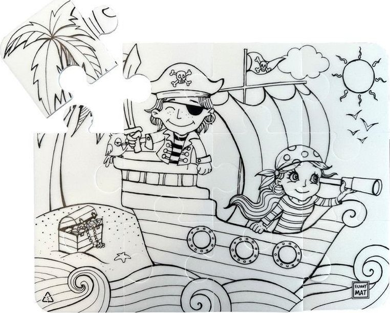 Puzzle Wyspa Piratów Funny Mat STRIGO