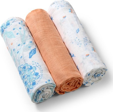 BabyOno 348/09 PIELUSZKI MUŚLINOWE POMARAŃCZOWA 3SZT
