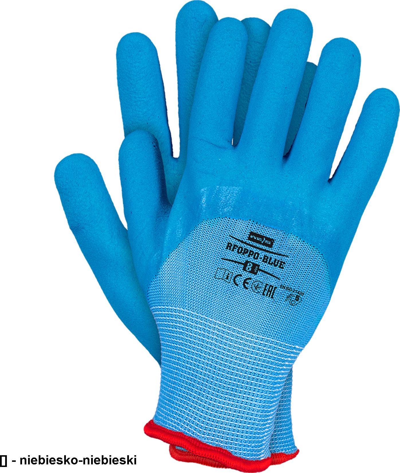 R.E.I.S. RFOPPO-BLUE - rękawice ochronne powlekane spienionym lateksem 10