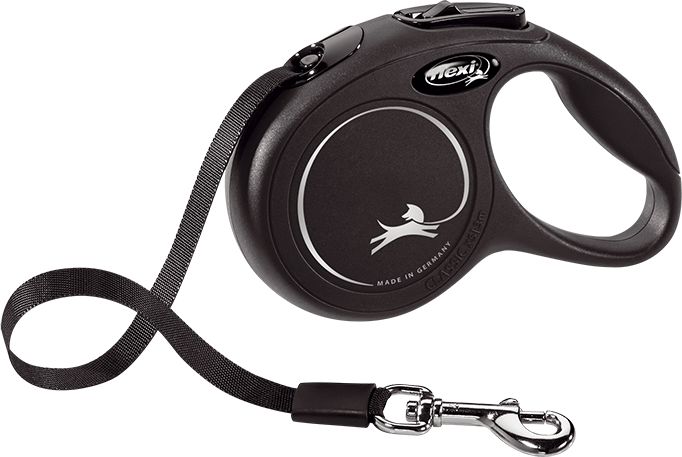 Flexi New Classic Smycz automatyczna taśma XS 3m Czarna