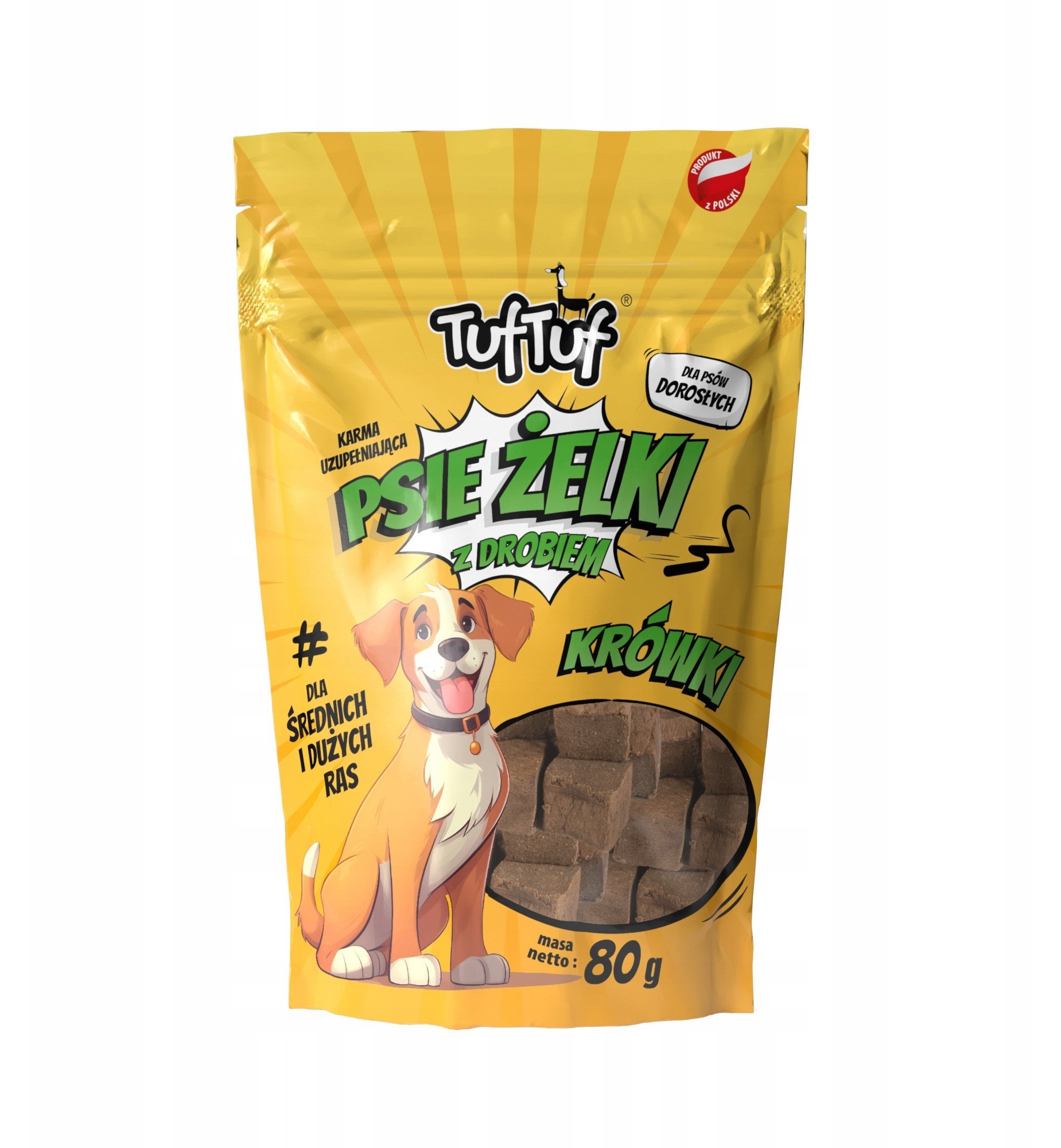 Tuf Tuf Psie żelki - krówki drobiowe 80g