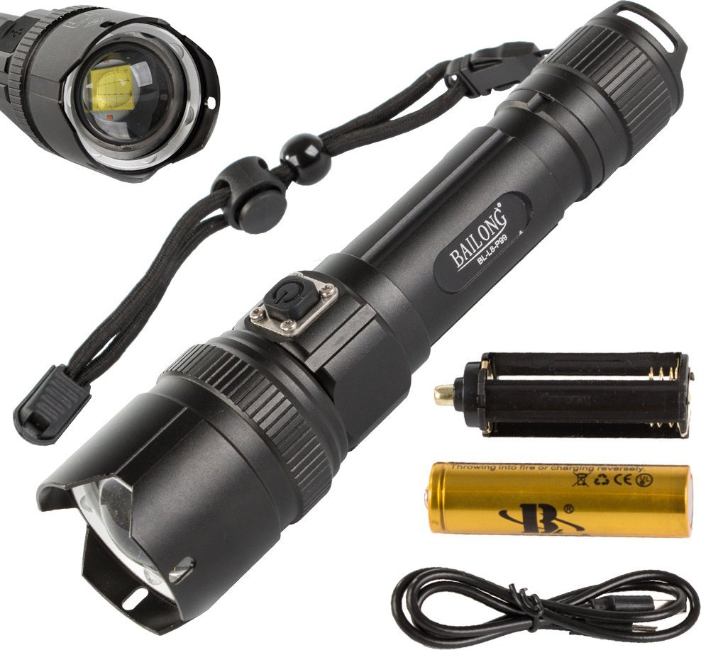 Latarka Bailong Latarka taktyczna bailong led xhp99 zoom mocna Latarka taktyczna bailong led xhp99 zoom mocna