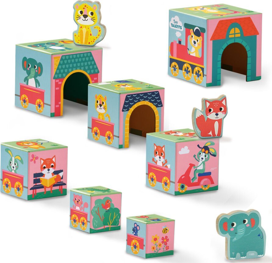 ses creative SES Wieża z klocków z figurk.zwierząt 13142 31425