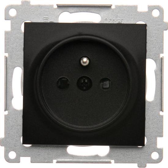 Kontakt-Simon Simon 54 Gniazdo wtyczkowe z uziemieniem i przesłonami (moduł) 16A 250V zaciski śrubowe czarny mat DGZ1Z.01/49