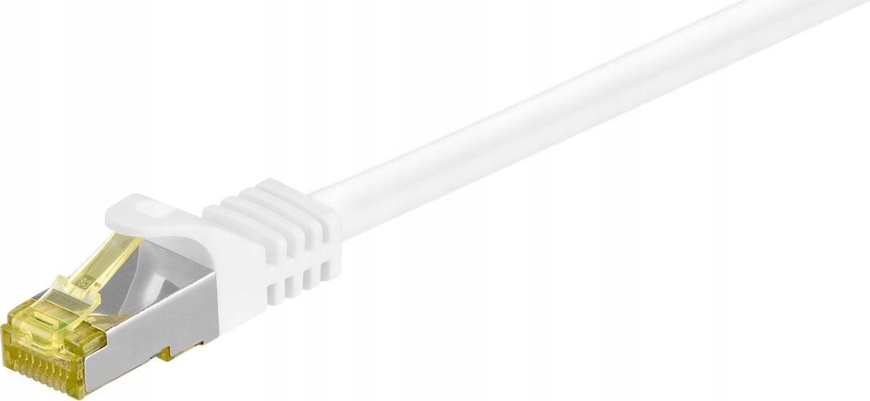 Goobay RJ45 patchkabel, CAT 6A S/FTP (PiMF), 500 MHz z CAT 7 kable surowym, biały - Długość kabla 1.5 m