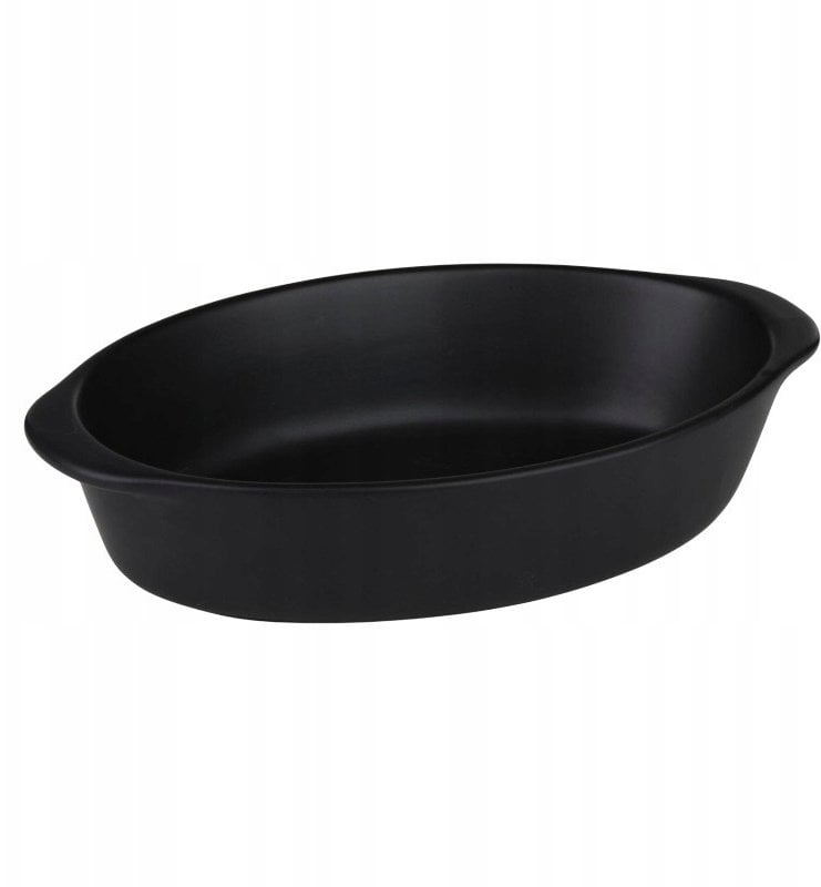 Alpina - Ceramiczne naczynie żaroodporne do zapiekania owalne 20x12x5 cm 470 ml (czarny)