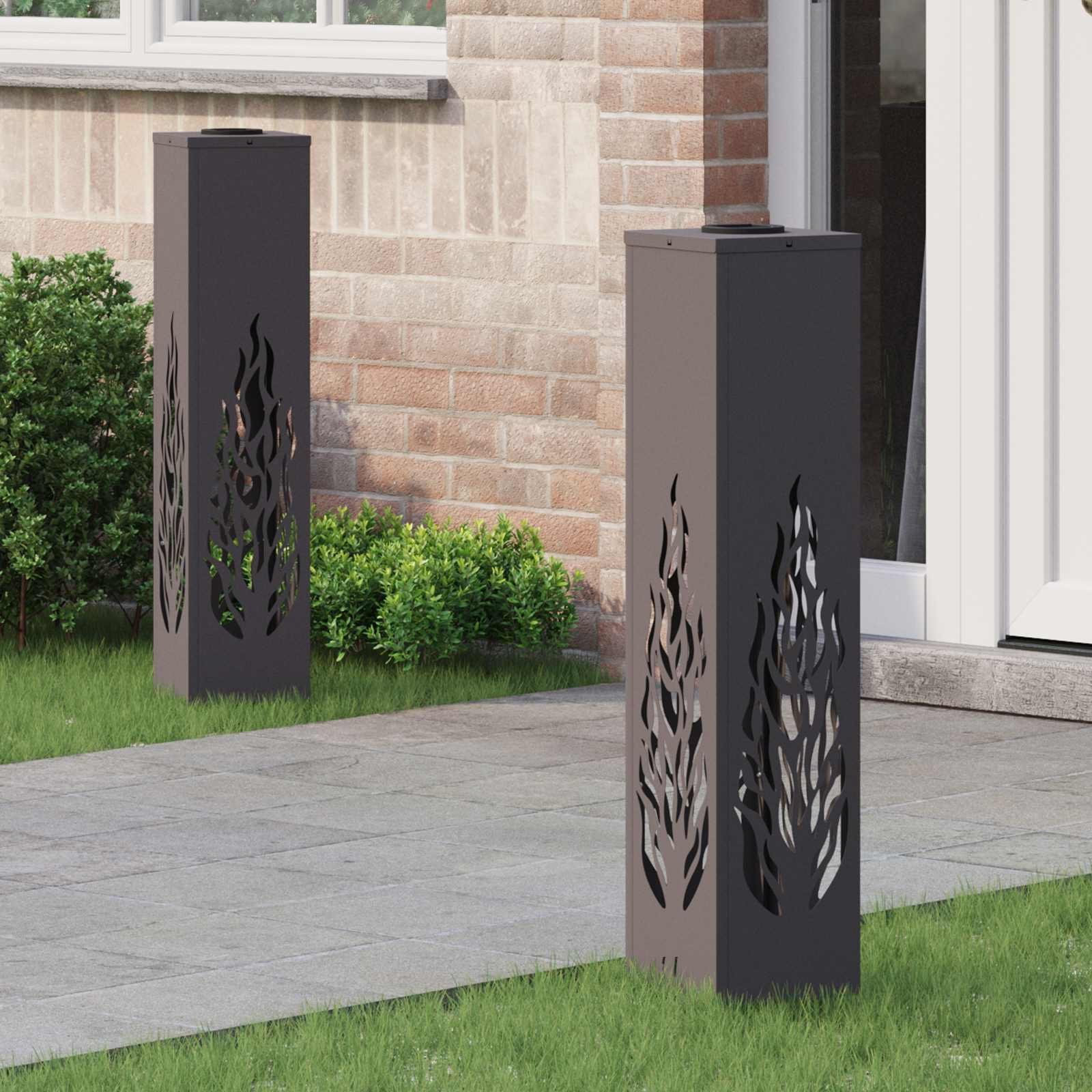 vidaXL Słoneczna LED lampa na ścieżkę 2 pcs Czarny