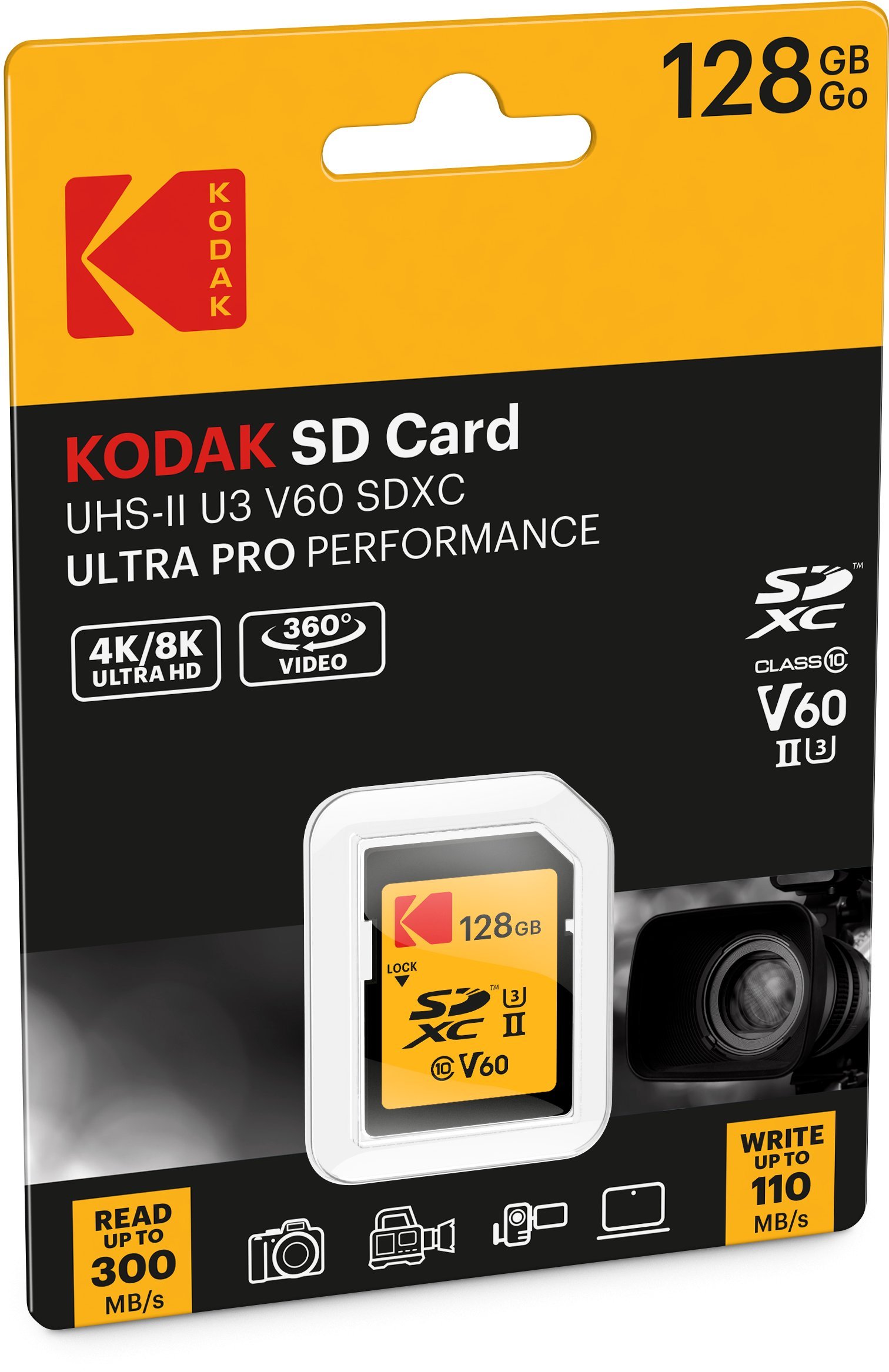 Kodak SD 128GB UHS-II U3 V60 Ultra Pro