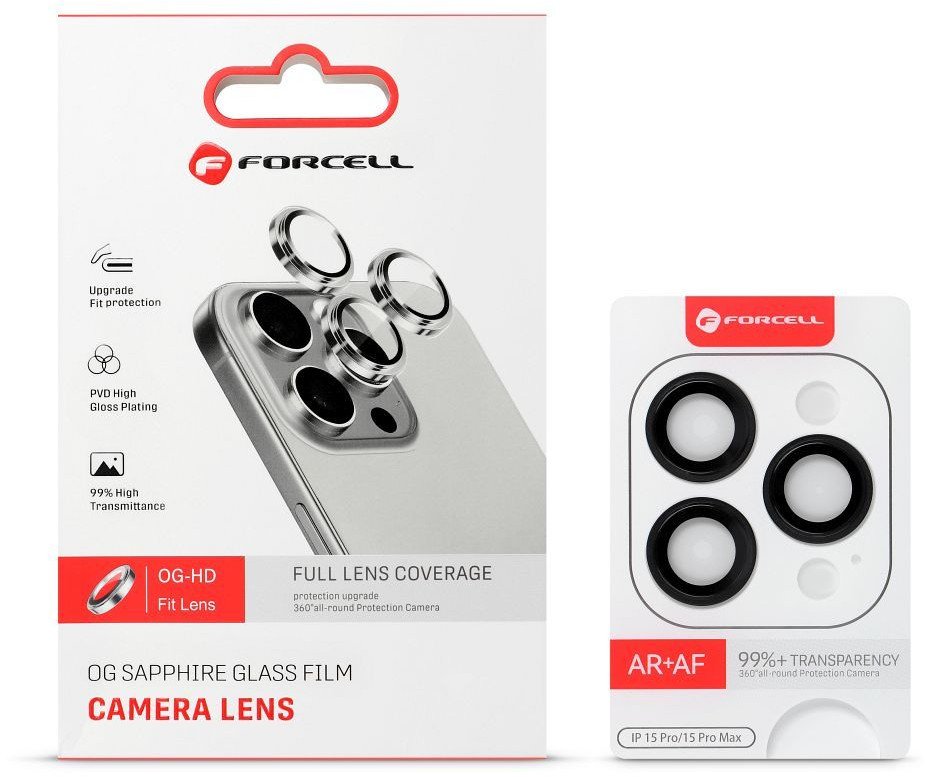 Szkło hartowane Forcell Premium do aparatu - do iPhone 17 Air Srebrny