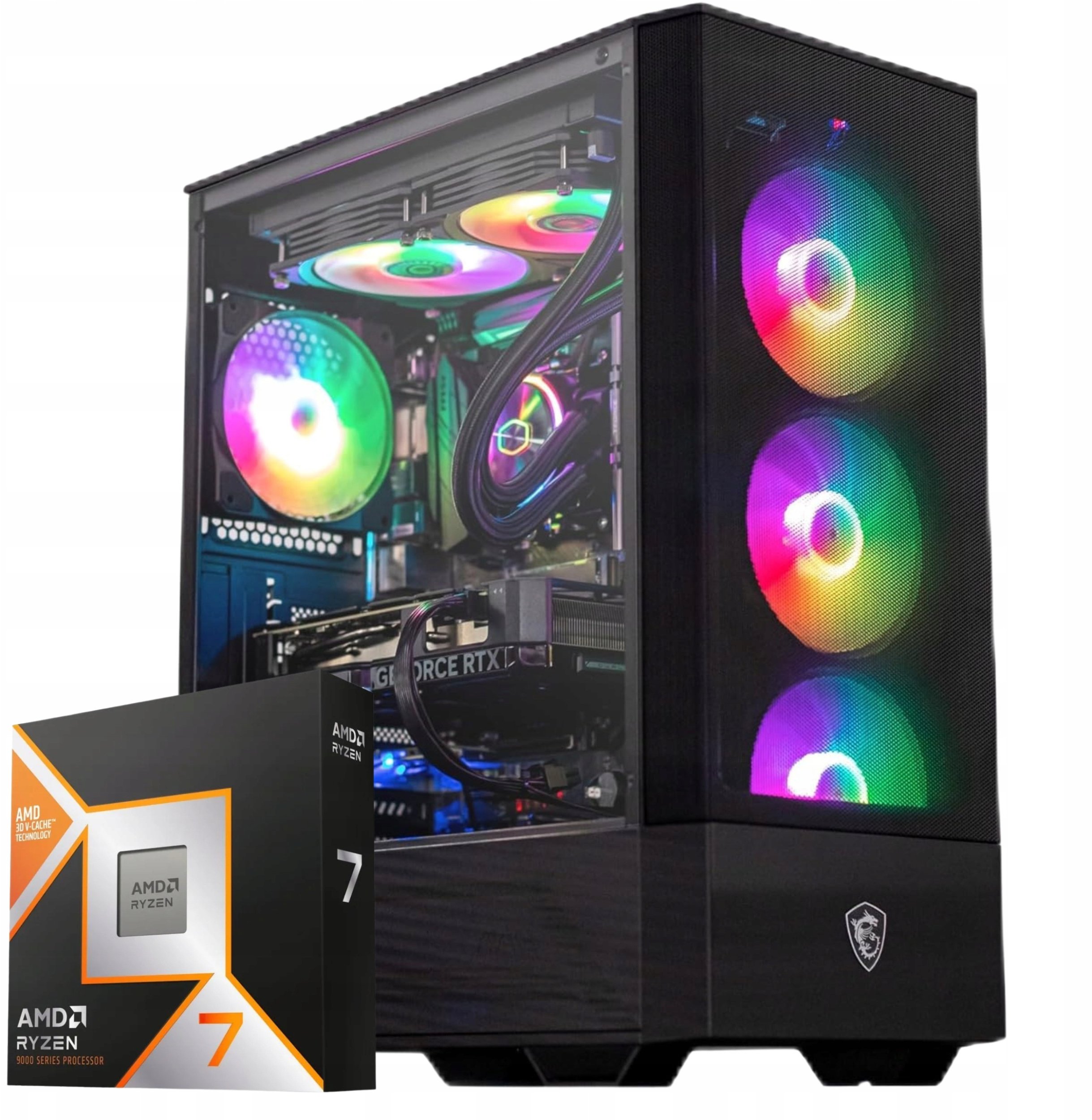 Komputer Komfig Ryzen 7 9800X3D, 32 GB, RTX 5080, 2 TB M.2 PCIe Windows 11 Pro