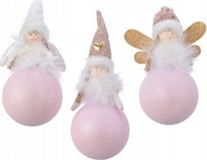 Kaemingk Zawieszki choinkowe świąteczne anioły 8 cm