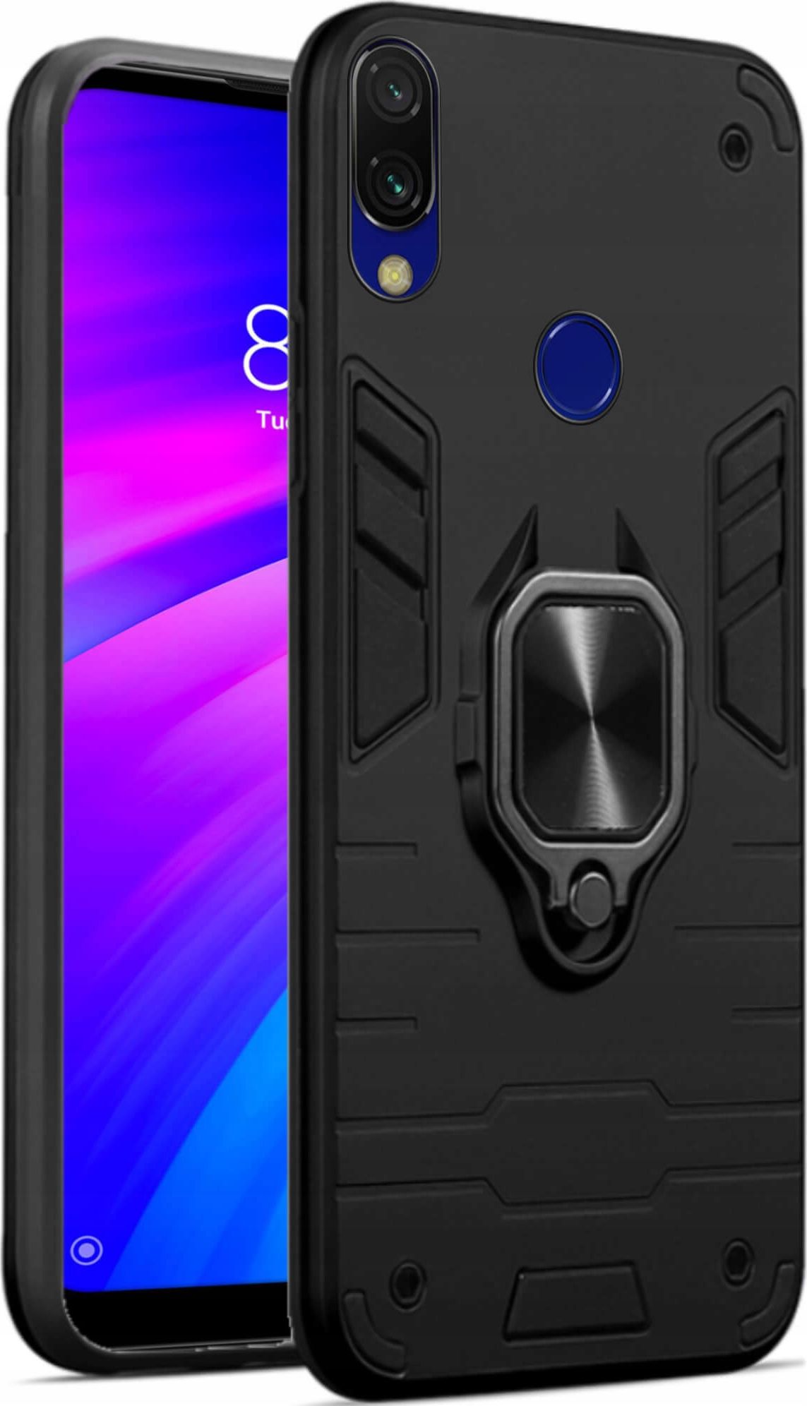 etumi Etui Pancerne Do Xiaomi Redmi 7 Obudowa Holder Wzmocnione Hybrydowe Etui Ochronne Futerał Armor Pokrowiec Magnes Armr0041